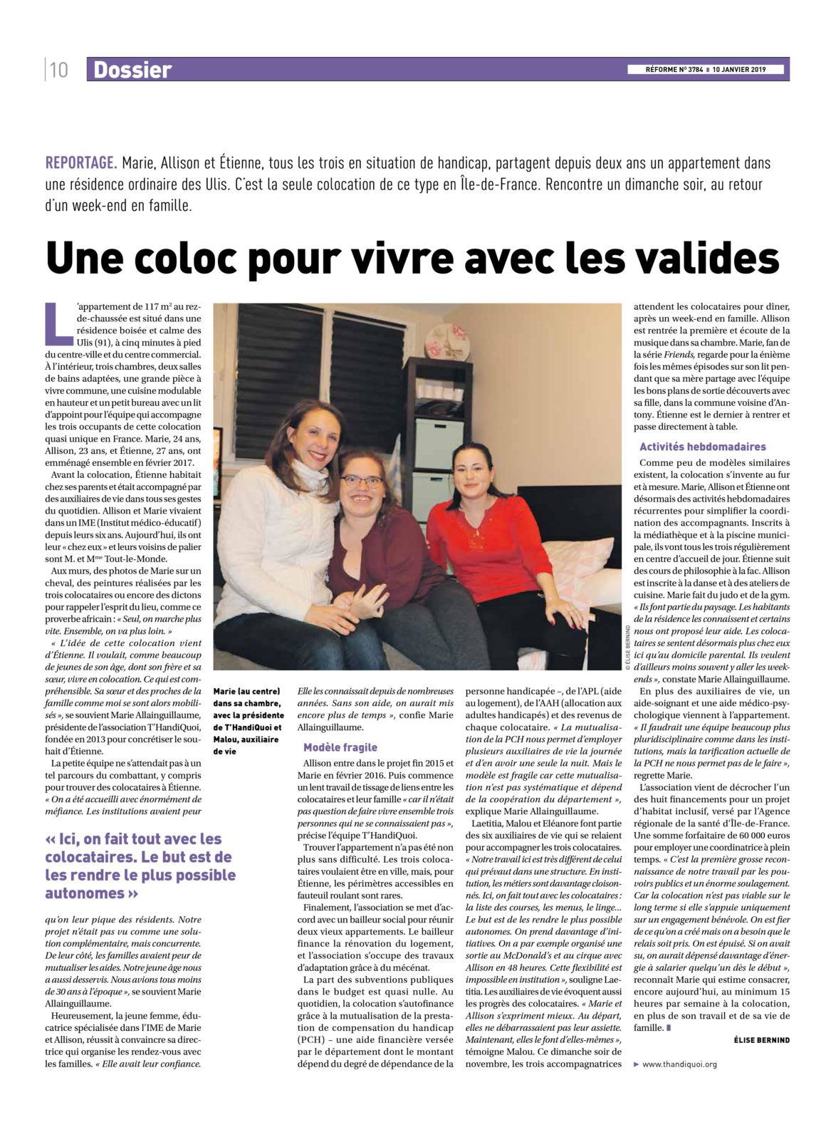 On parle de nous ! (Magazine Réforme, Janvier 2019)